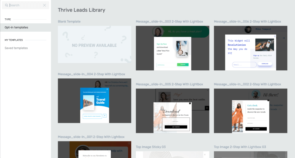 Thrive Leads: Vorlagen für Slide-in E-Mail-Optinboxen, Beispiele 1