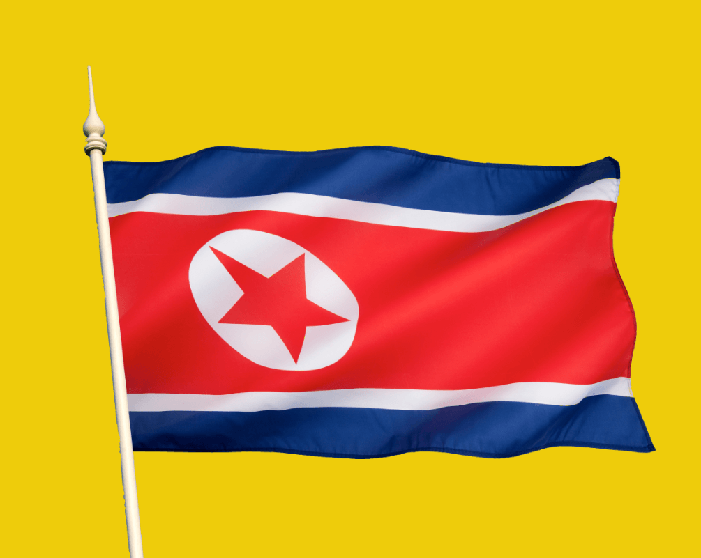 Flagge mit gelbem Hintergrund