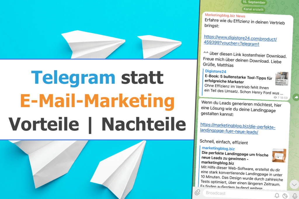 Fachbeitrag: Telegram statt E-Mail-Mkareting, Vorteile, Nachteile, Fazit