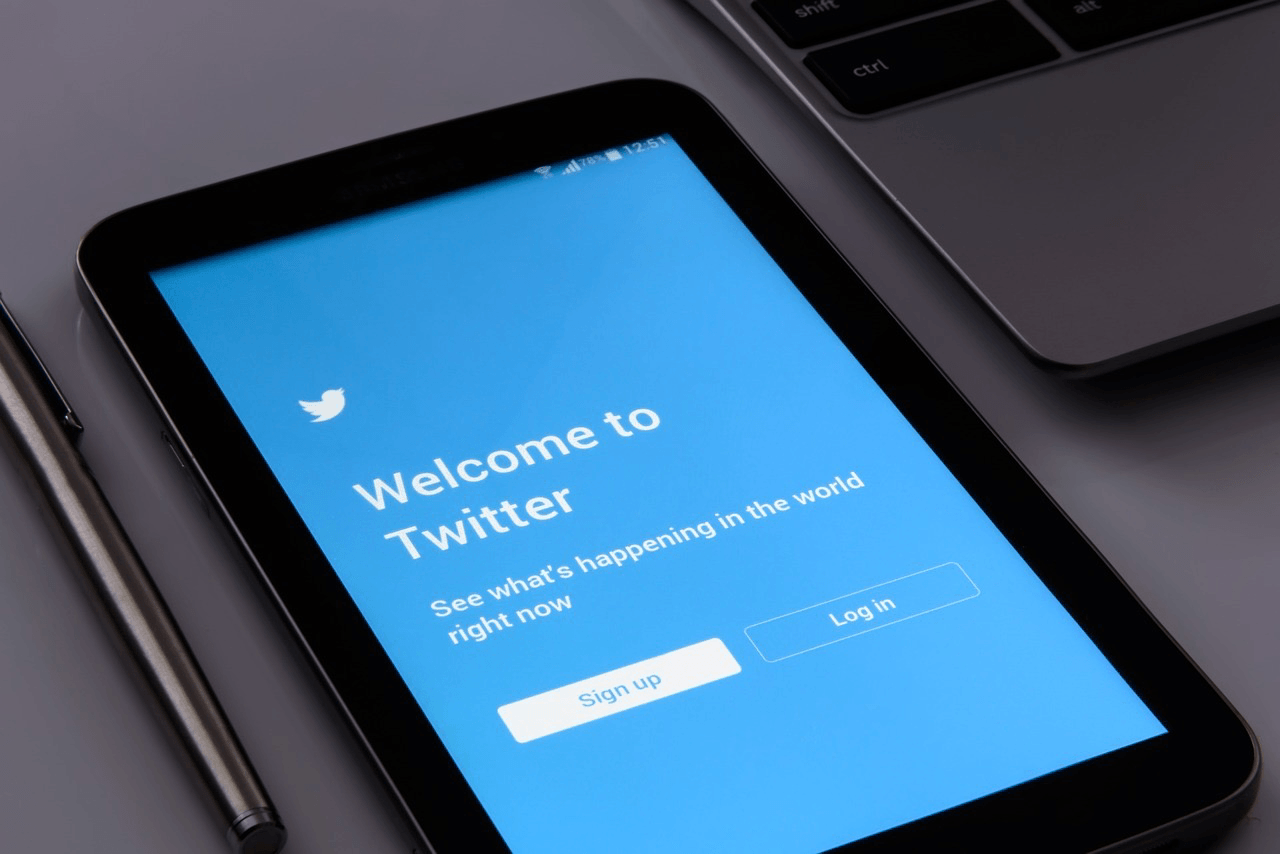 Willkommen auf Twitter, Website auf mobilem Gerät