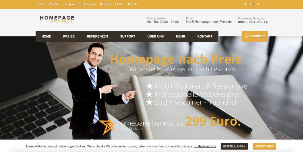 Website: Homepage-nach-Preis.de